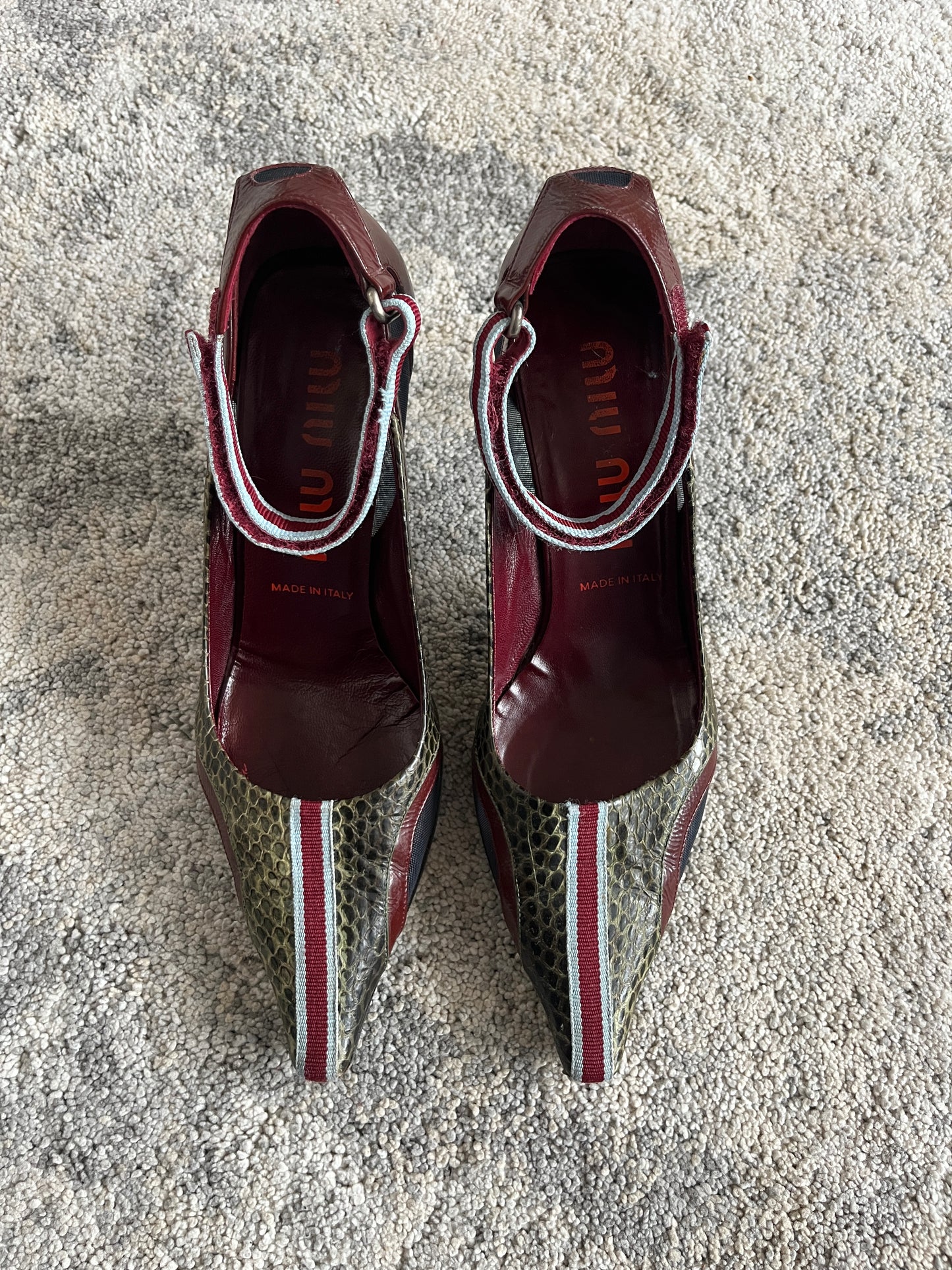 Miu Miu 2000 python & patent heels