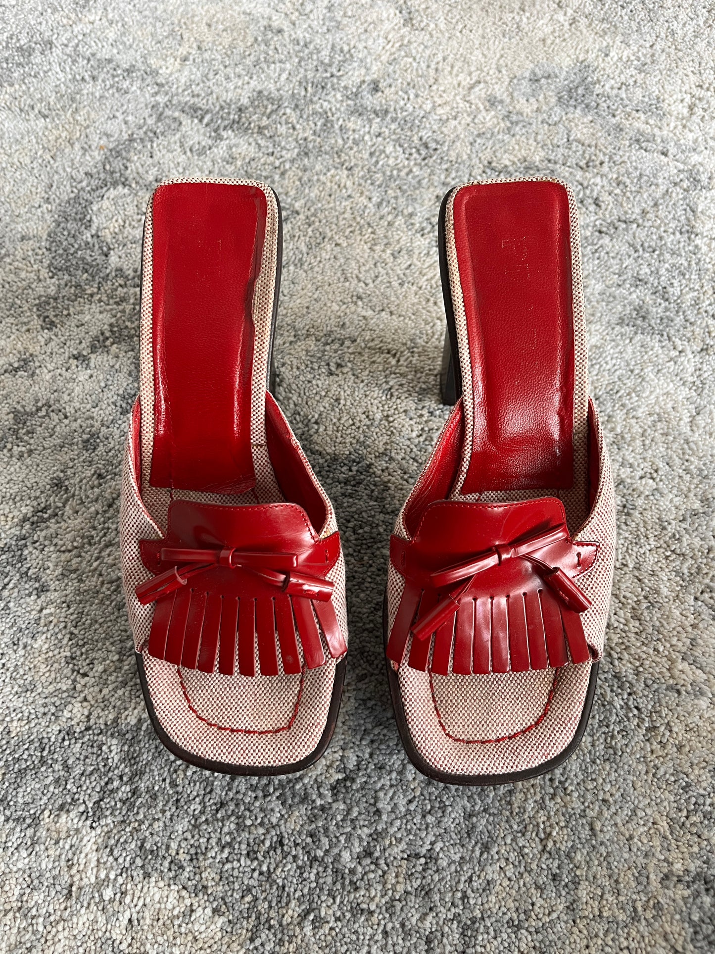 Prada SS1999 linen platform mules