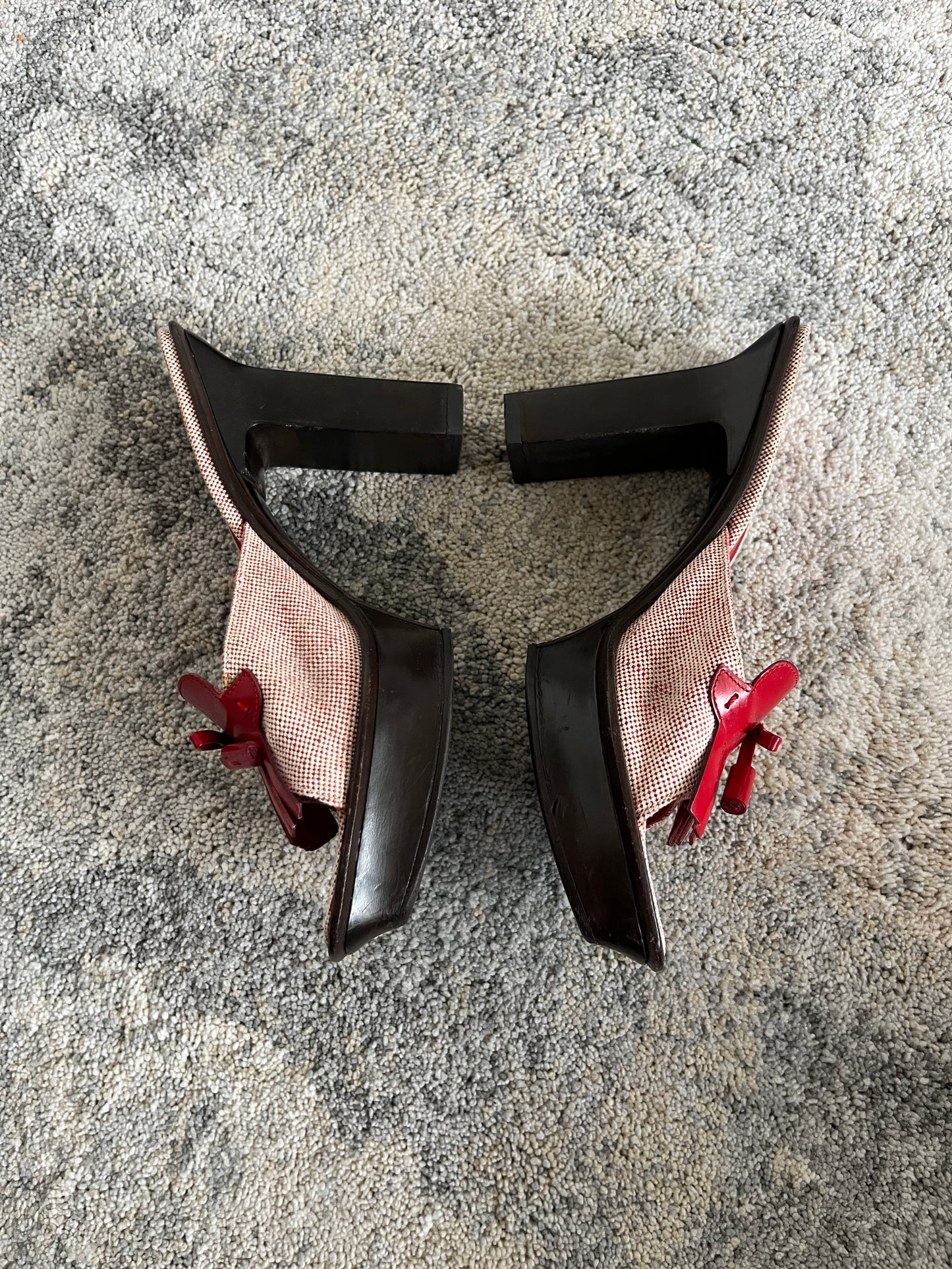 Prada SS1999 linen platform mules