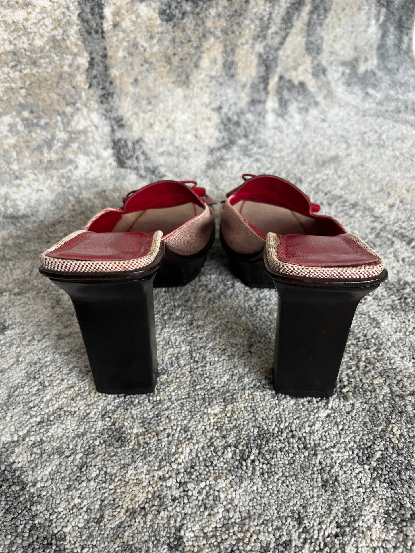 Prada SS1999 linen platform mules