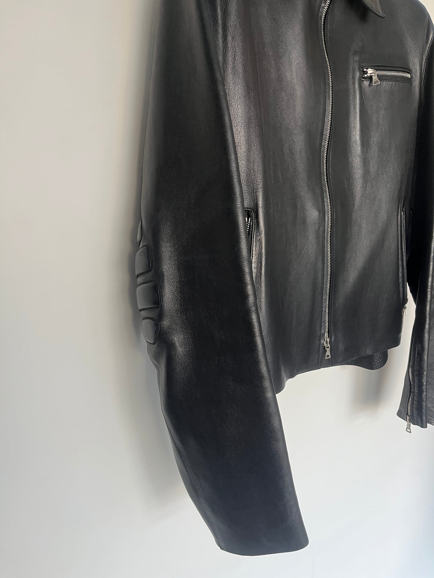 Prada FW1999 motorcycle patch leather jacket