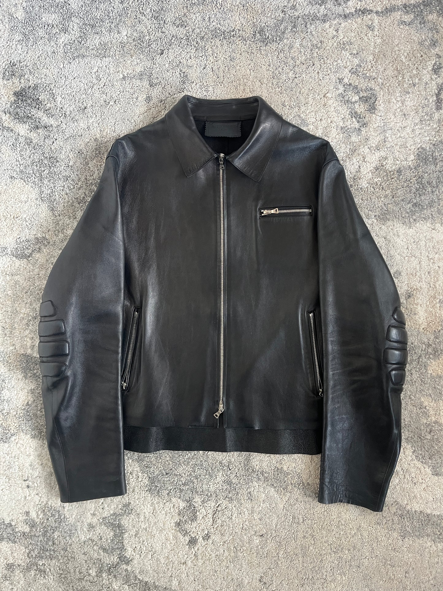 Prada FW1999 motorcycle patch leather jacket