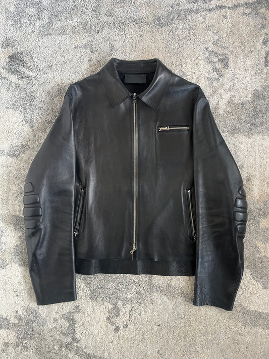 Prada FW1999 motorcycle patch leather jacket