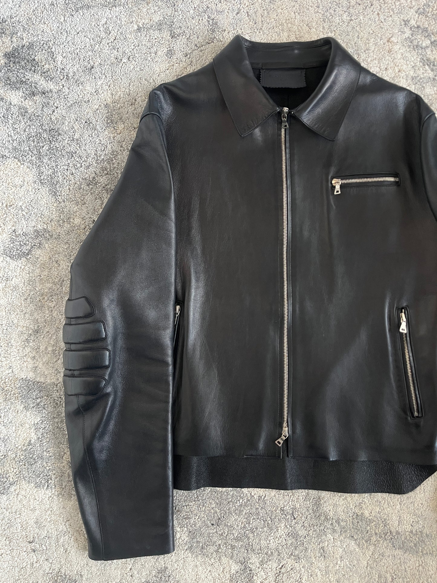 Prada FW1999 motorcycle patch leather jacket