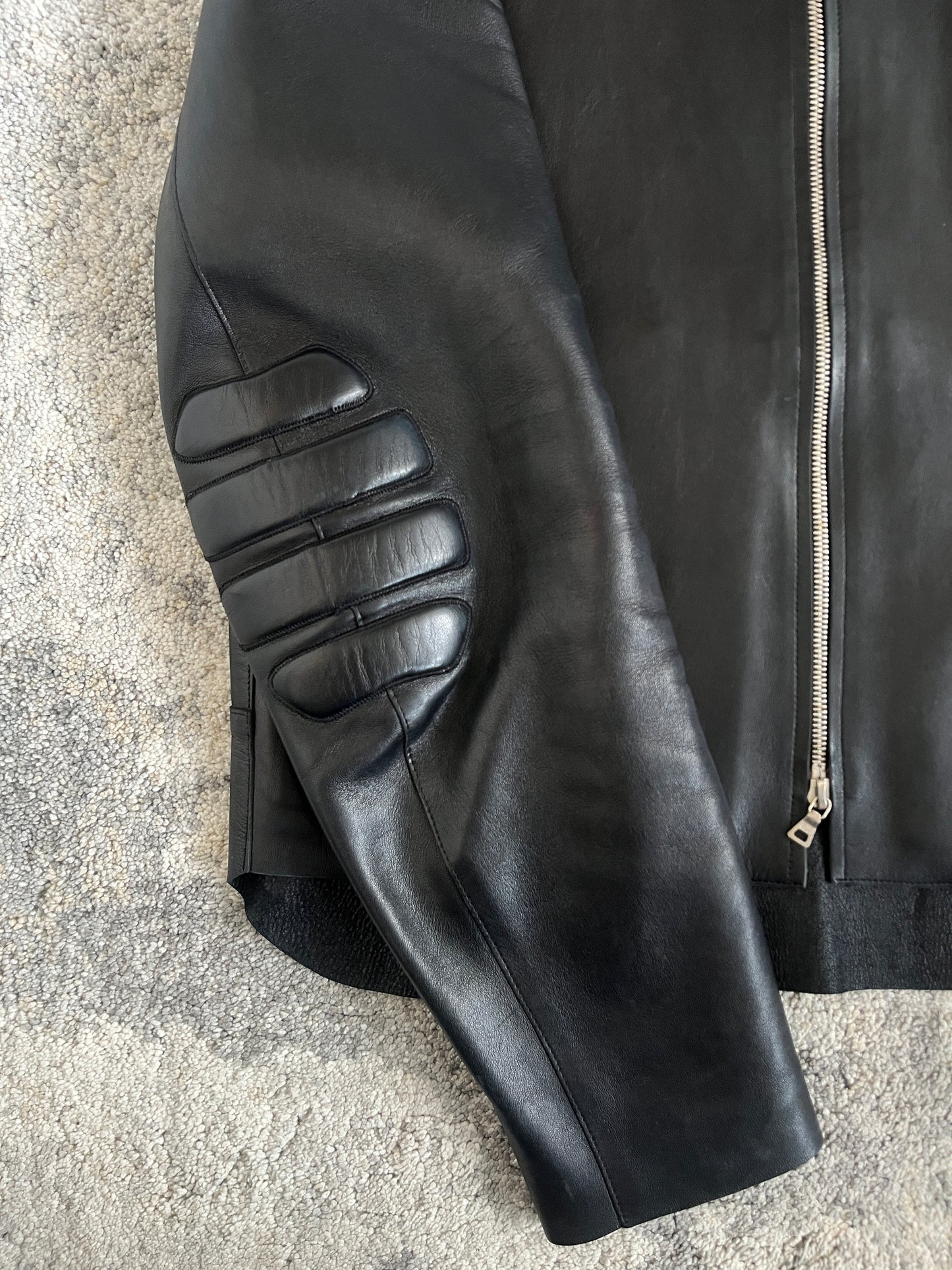Prada FW1999 motorcycle patch leather jacket