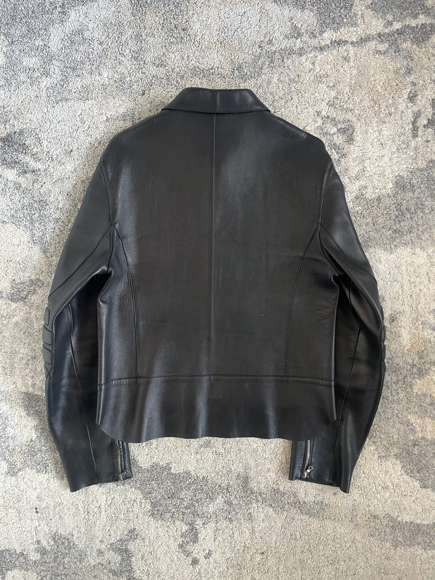 Prada FW1999 motorcycle patch leather jacket