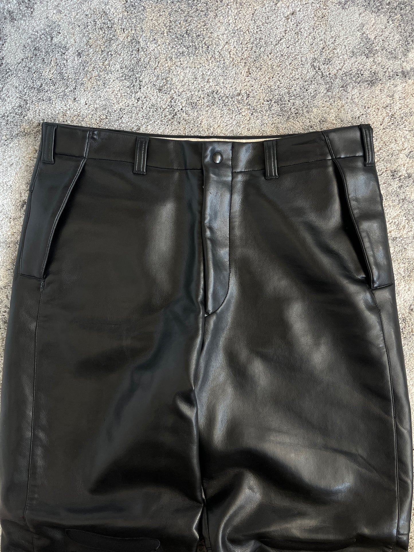 Armani 1990's vinyl motorcycle patchs pants