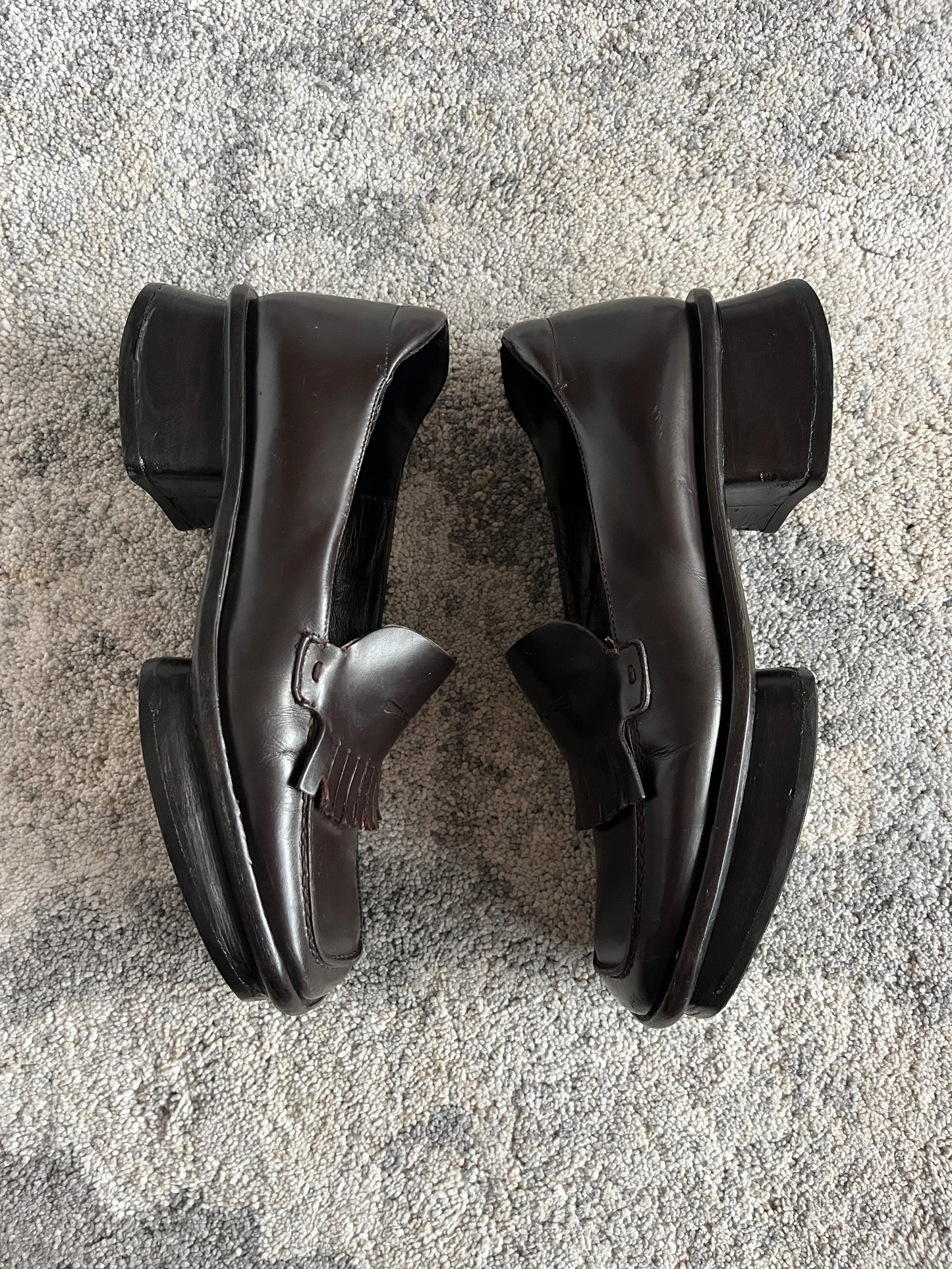 Prada SS1999 leather platform loafers