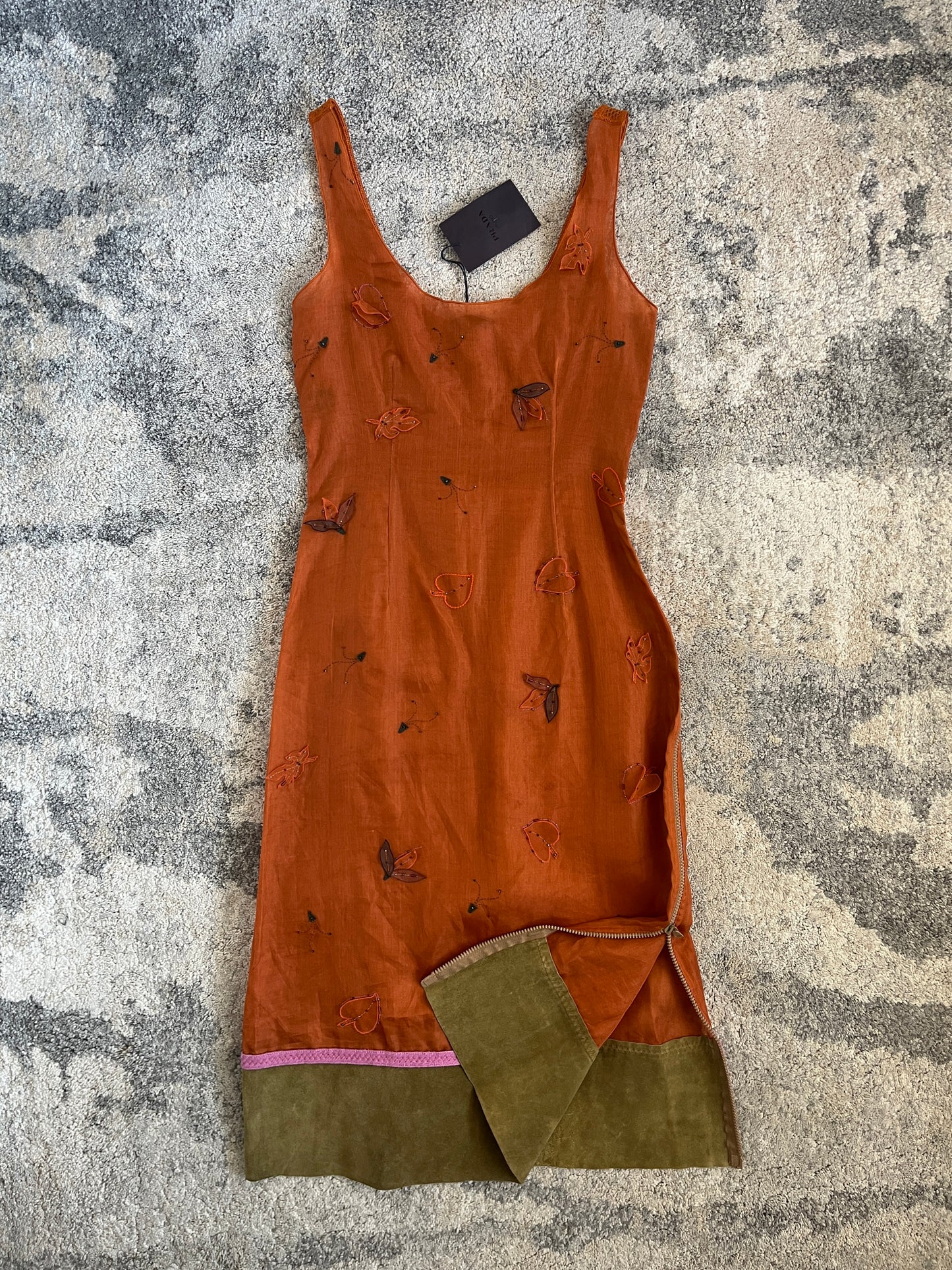 Prada FW1999 embroidery nylon dress