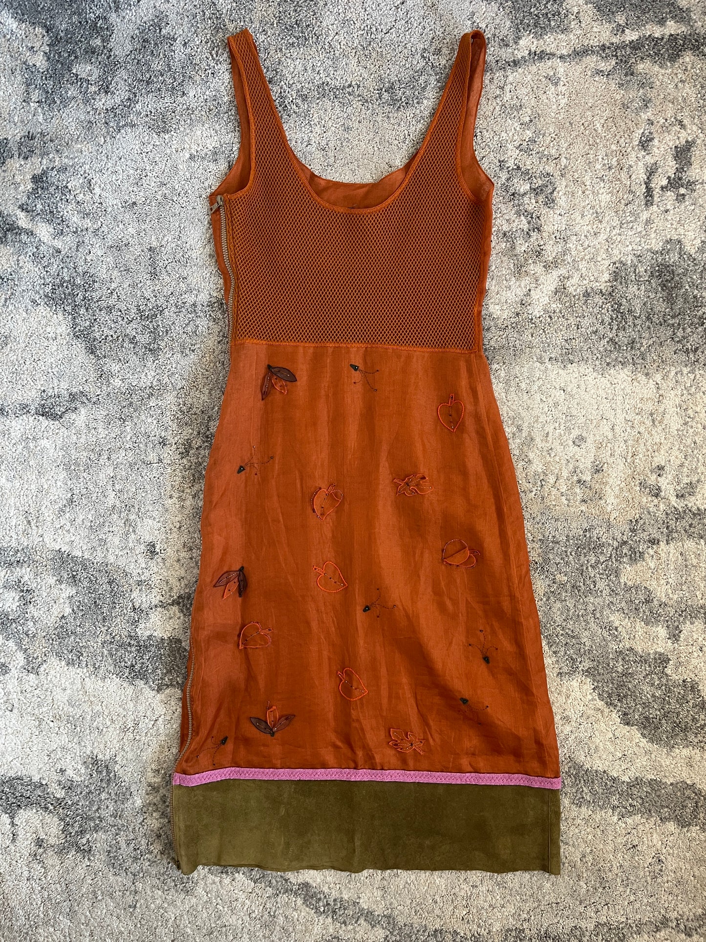 Prada FW1999 embroidery nylon dress
