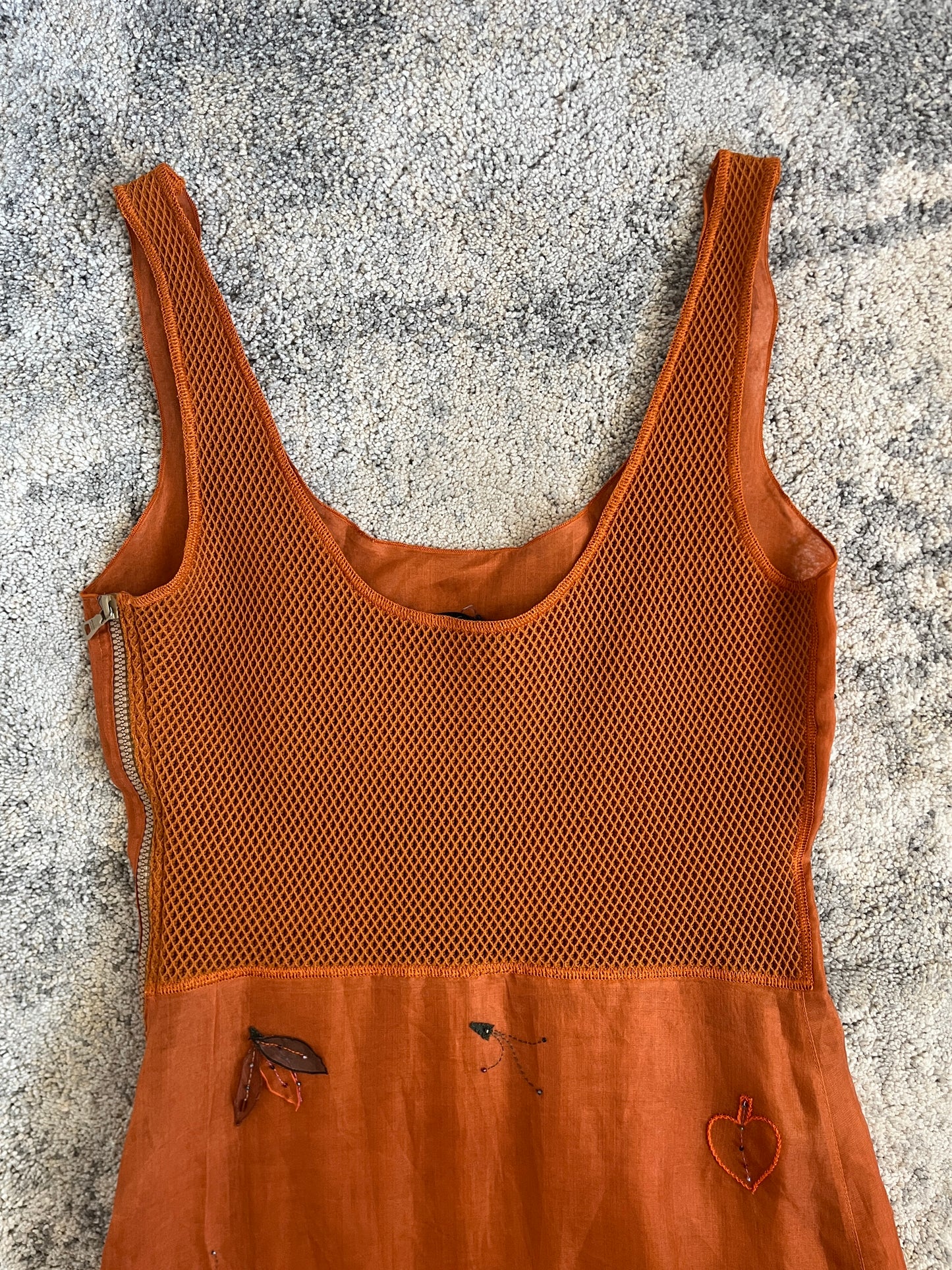 Prada FW1999 embroidery nylon dress