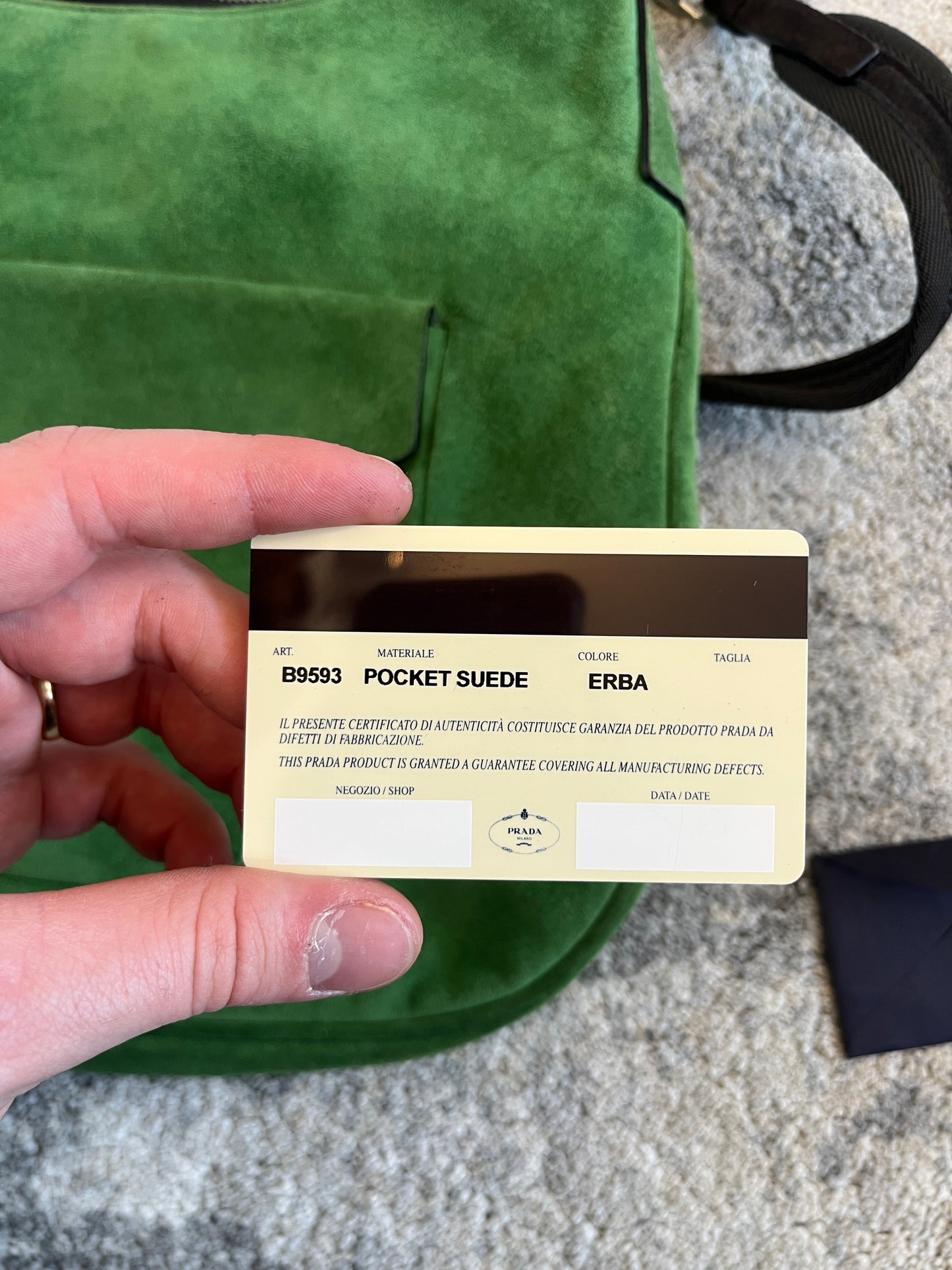 Prada FW1999 suede pocket bag