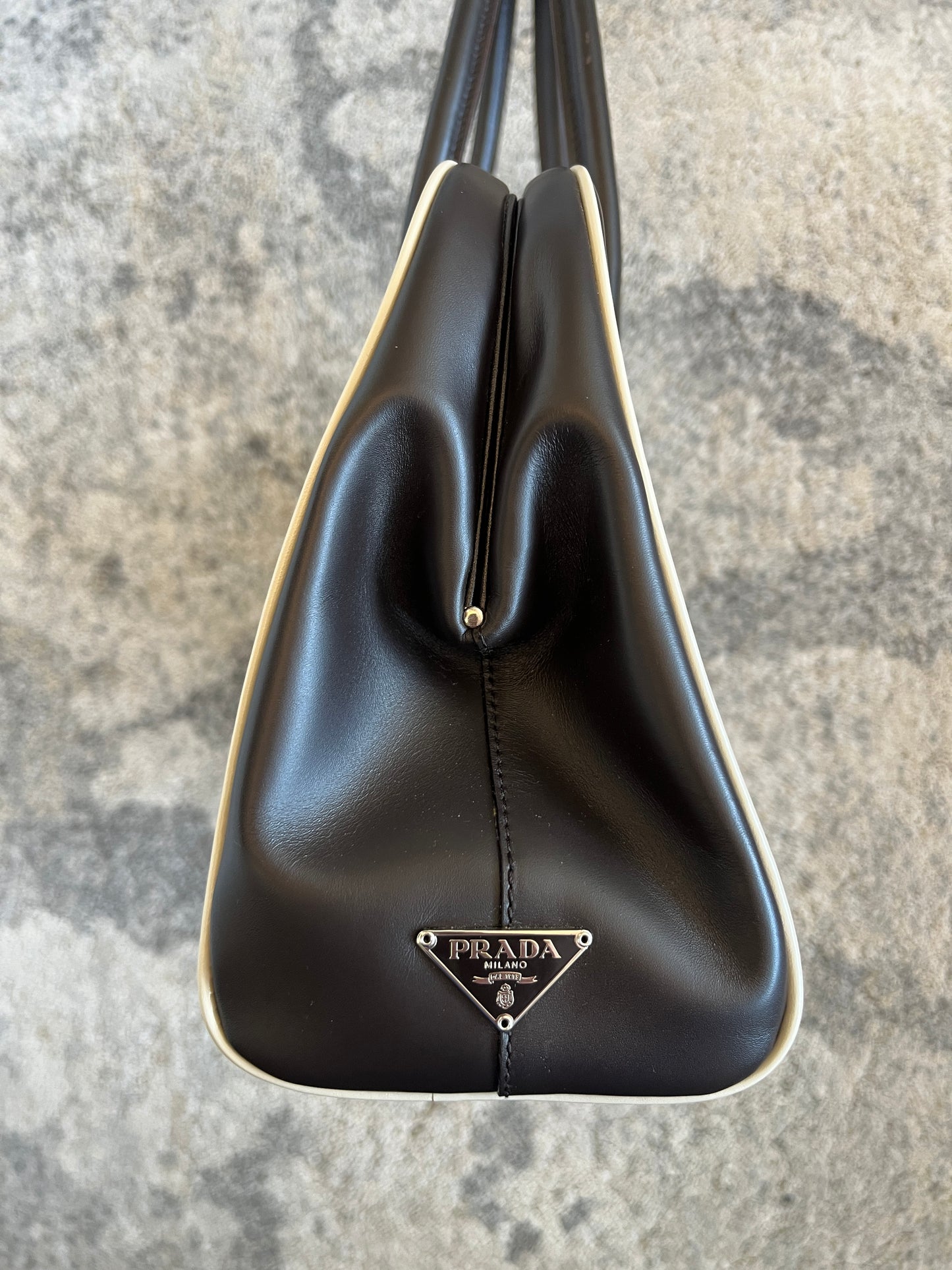 Prada FW2000 bowling leather bag