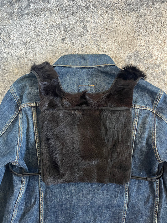 Prada 1999 fur reversible chest rig backpack