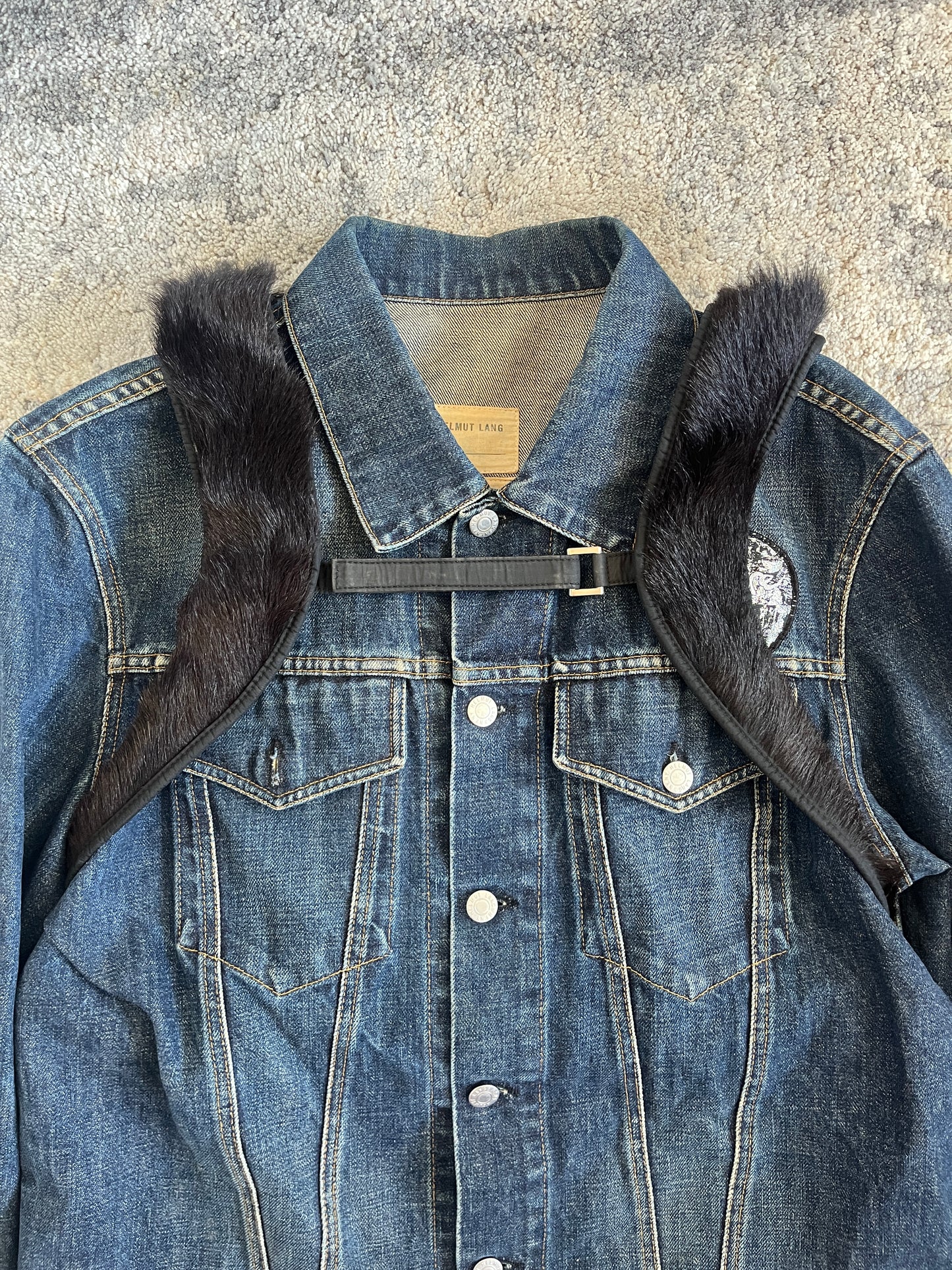 Prada 1999 fur reversible chest rig backpack