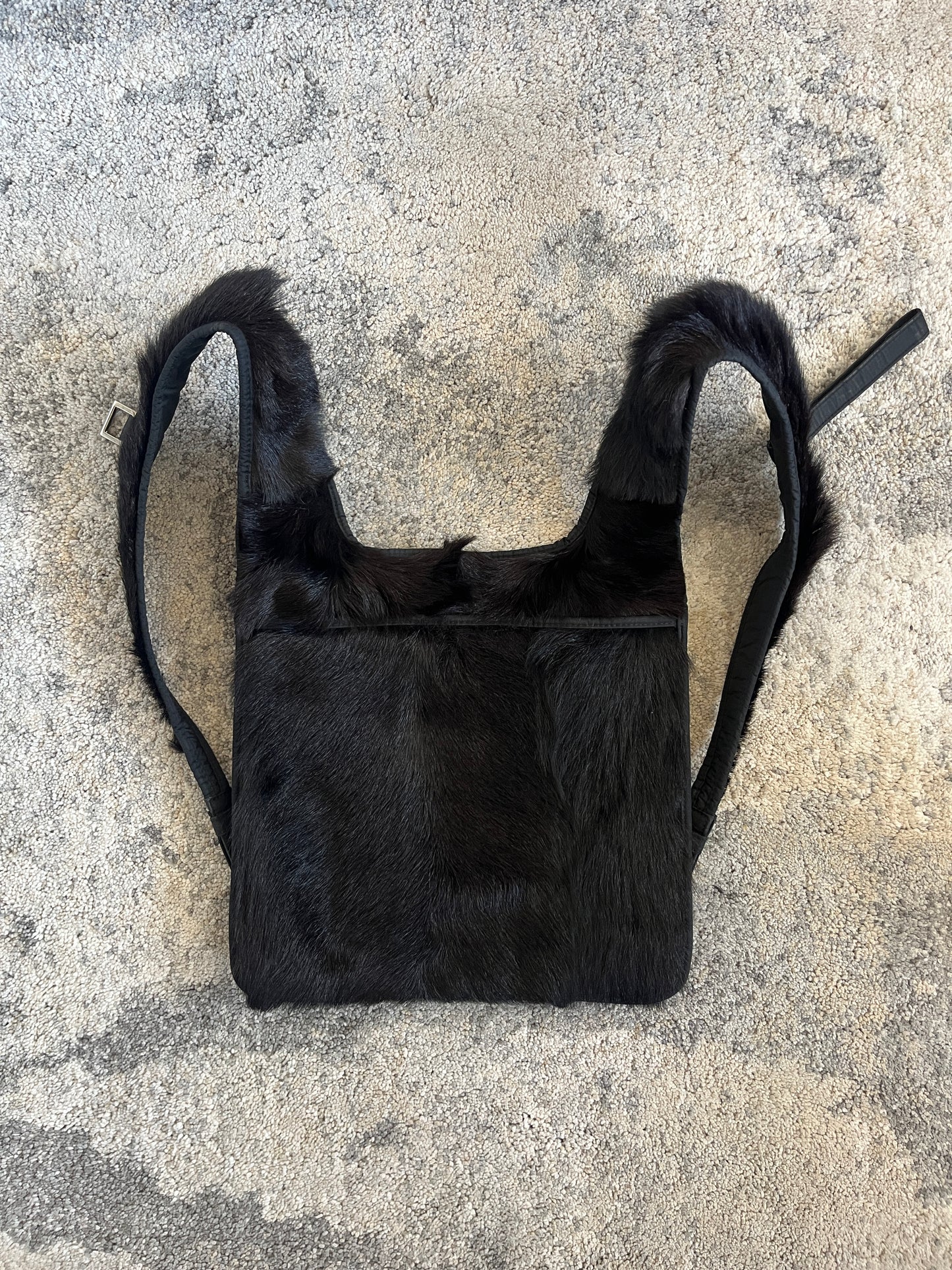Prada 1999 fur reversible chest rig backpack