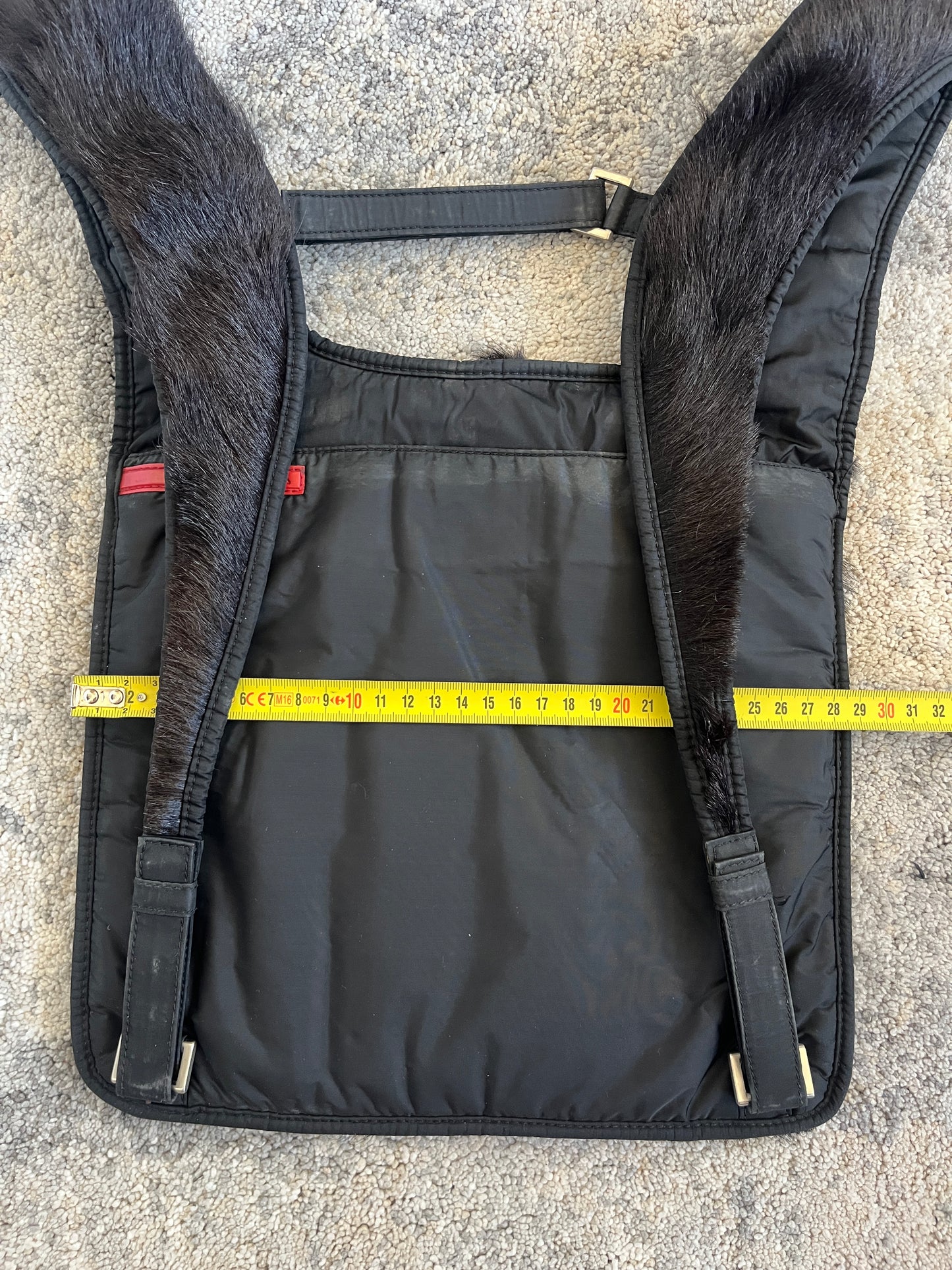 Prada 1999 fur reversible chest rig backpack
