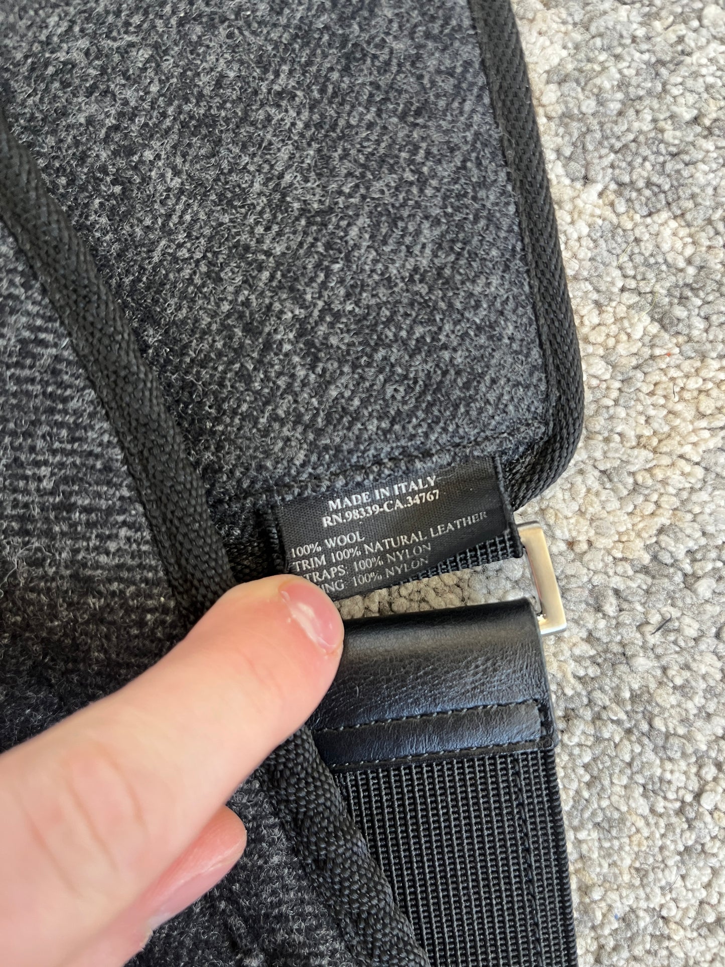 Prada FW1999 wool crossbody bag