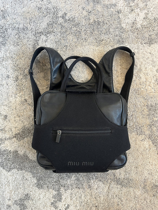 Miu Miu FW1999 leather & mesh backpack convertible