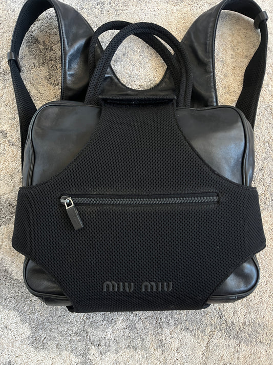 Miu Miu FW1999 leather & mesh backpack convertible