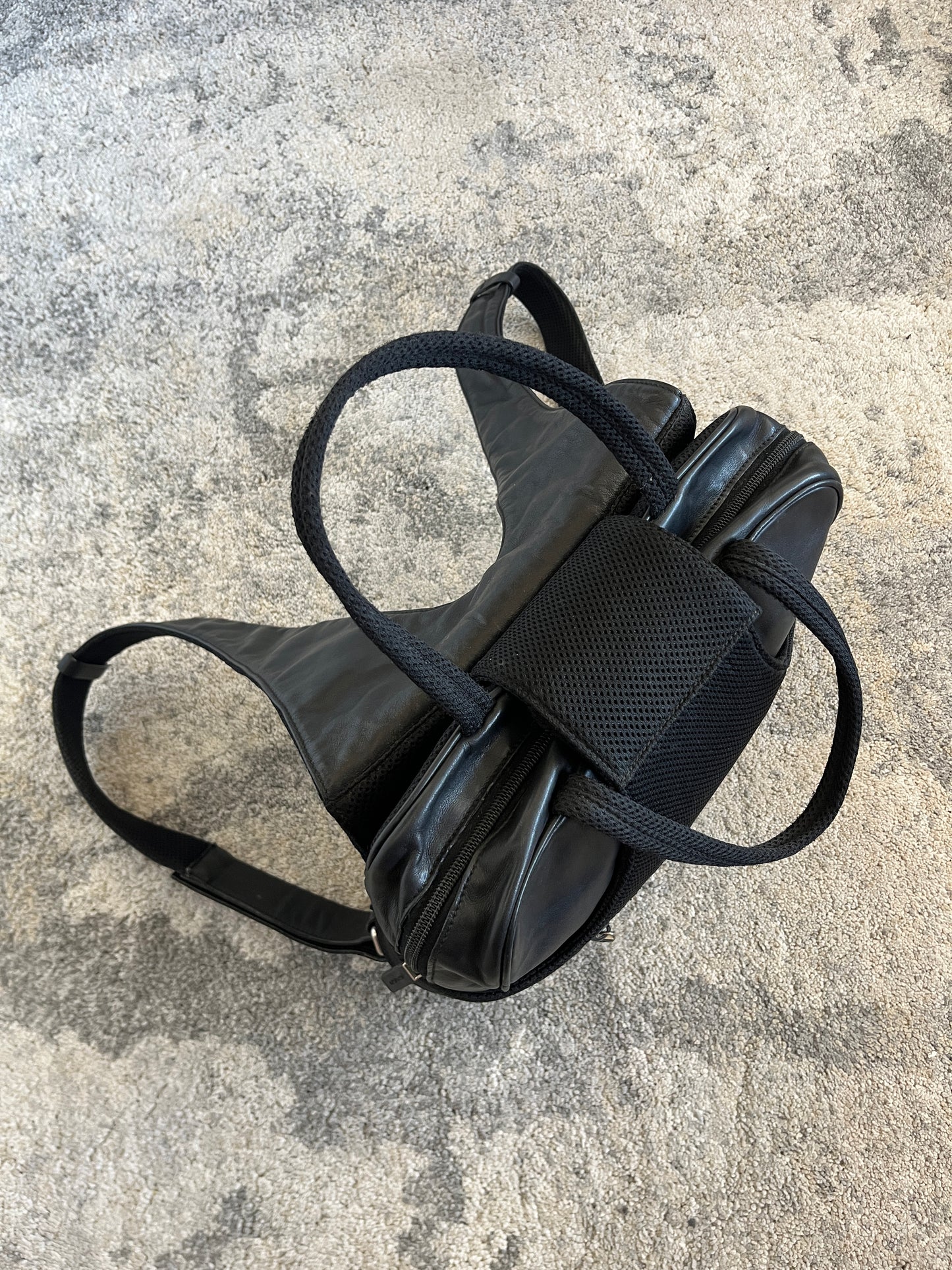Miu Miu FW1999 leather & mesh backpack convertible