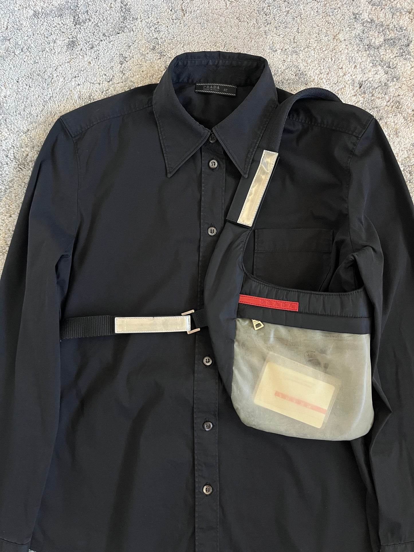 Prada SS1999 latex & nylon chest rig - women version
