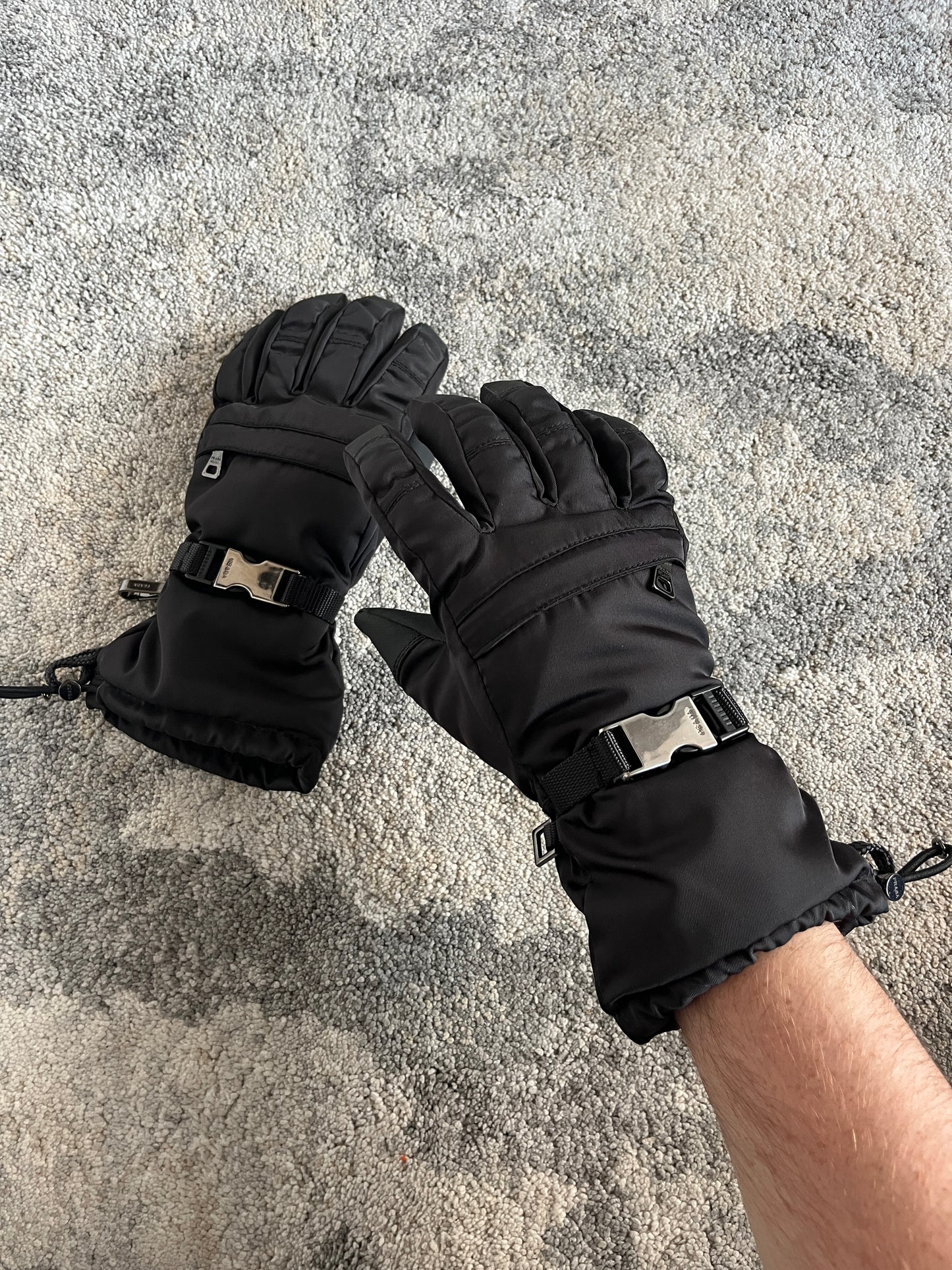 Prada 2000's nylon ski gloves