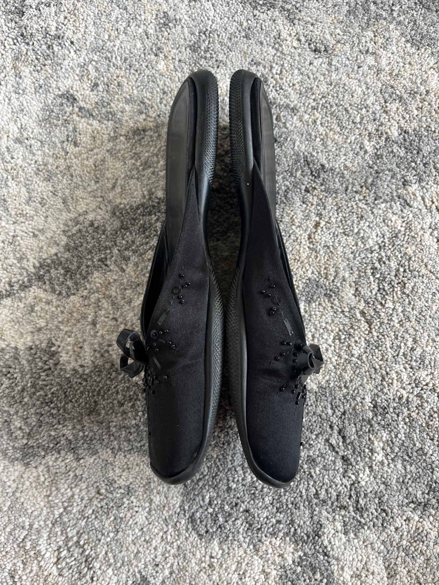 Prada 1999 silk & sequins flat mules