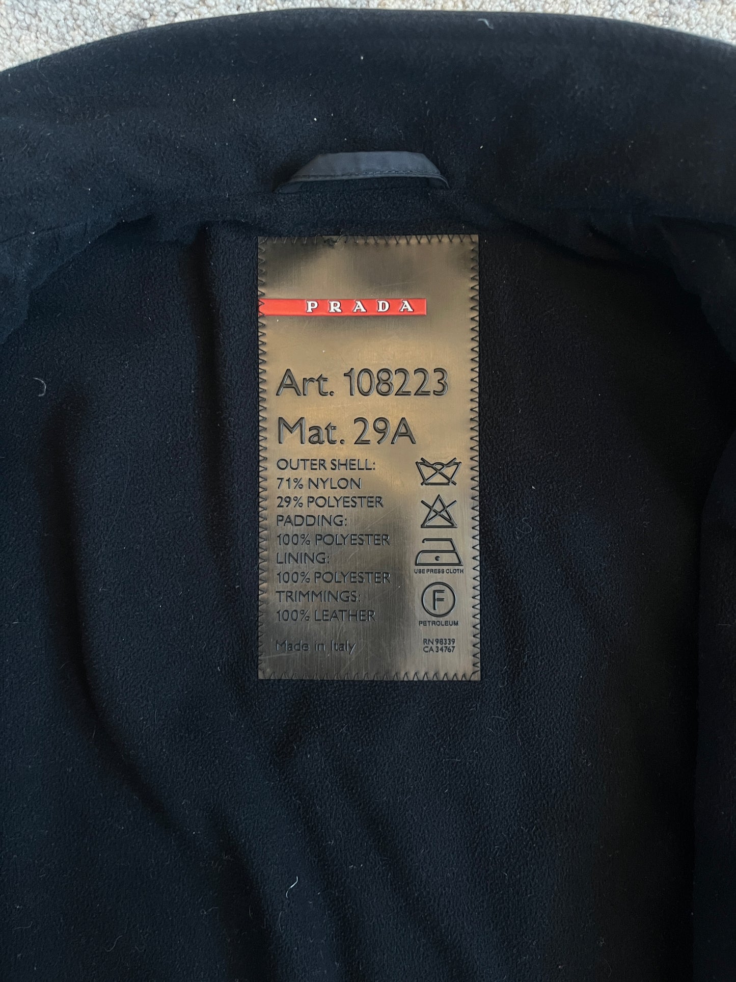 Prada FW1999 nylon belt jacket