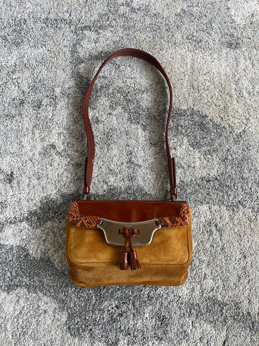 Prada FW1999 suede & patent leather bag