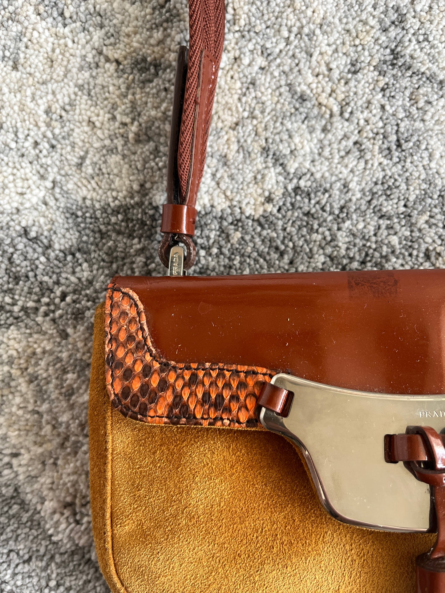 Prada FW1999 suede & patent leather bag
