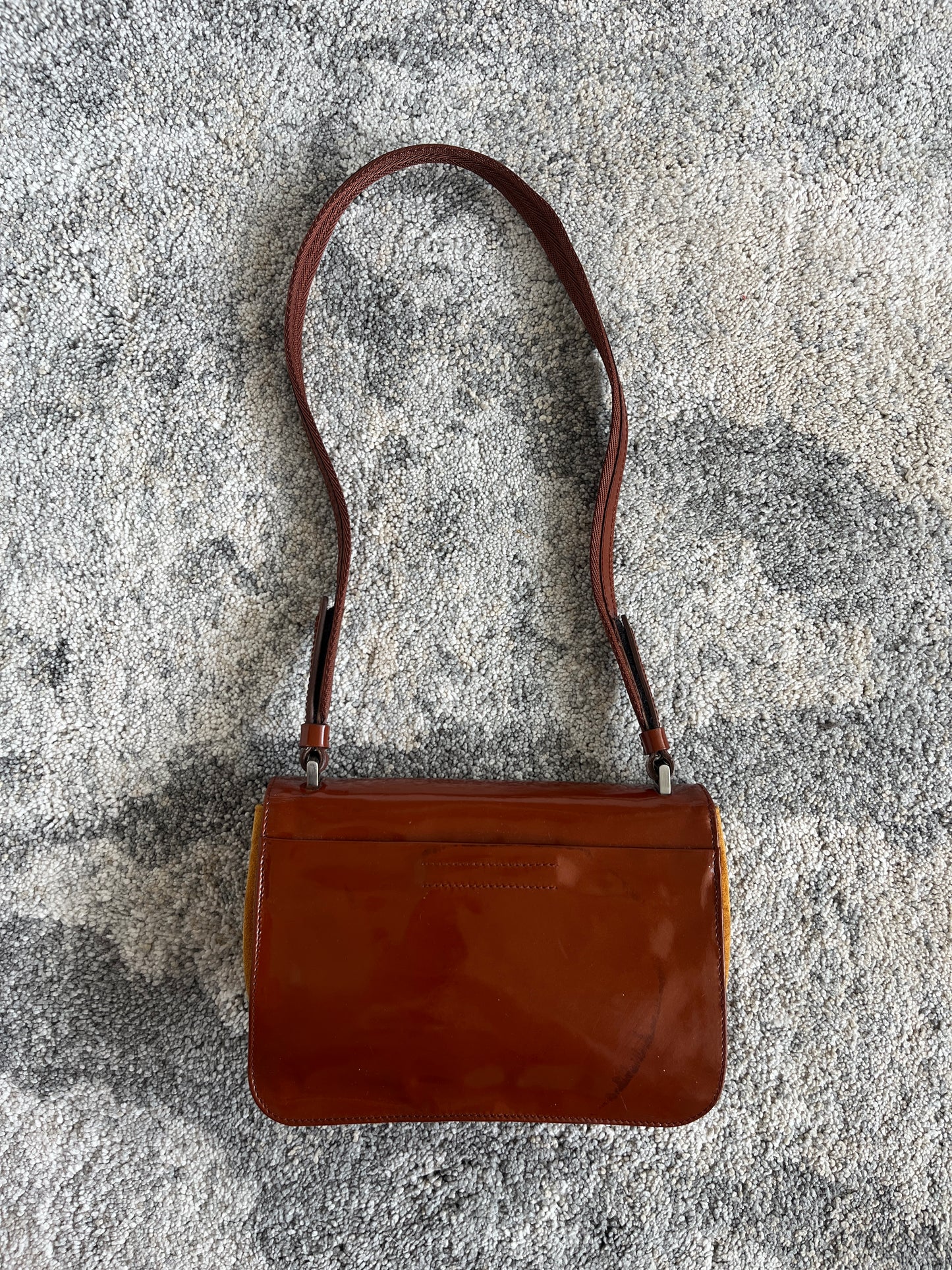 Prada FW1999 suede & patent leather bag