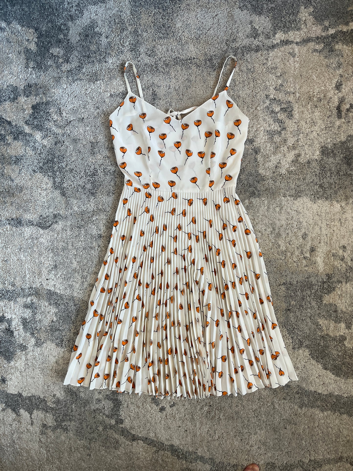 Miu Miu SS2001 nylon floral pleated dress