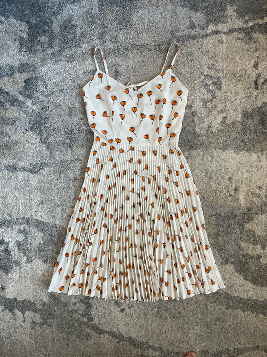Miu Miu SS2001 nylon floral pleated dress