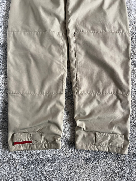 Prada 2000's nylon & fleece double knee pants