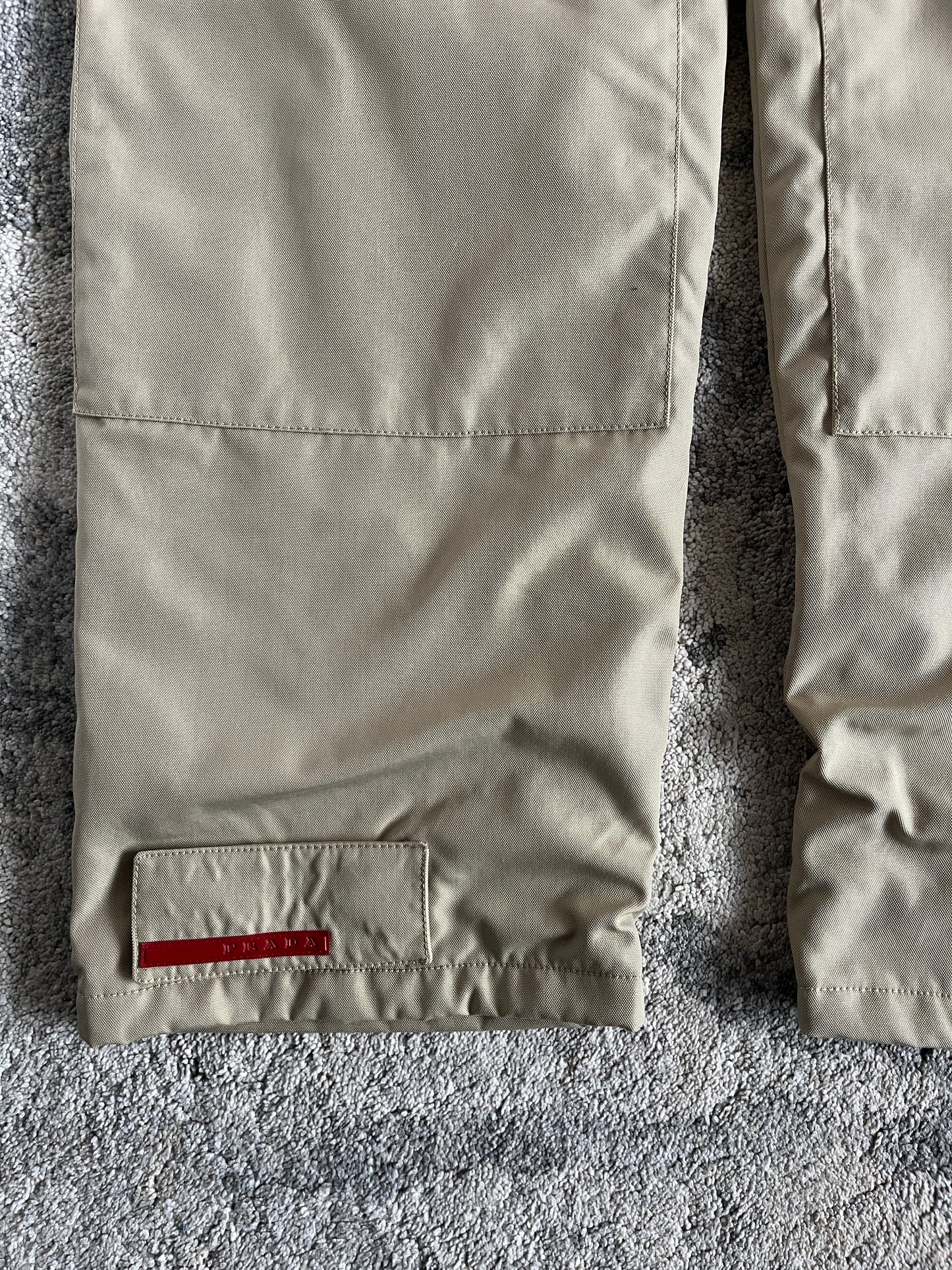 Prada 2000's nylon & fleece double knee pants