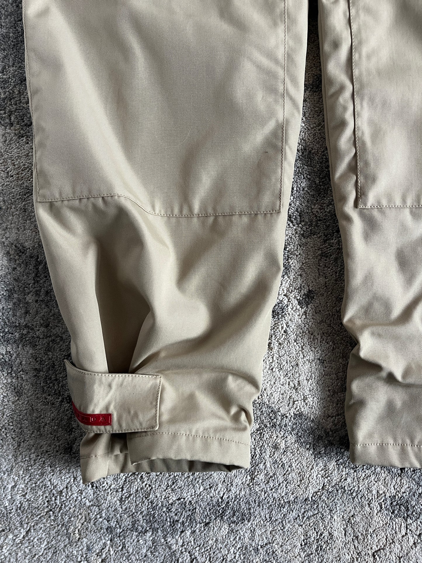 Prada 2000's nylon & fleece double knee pants