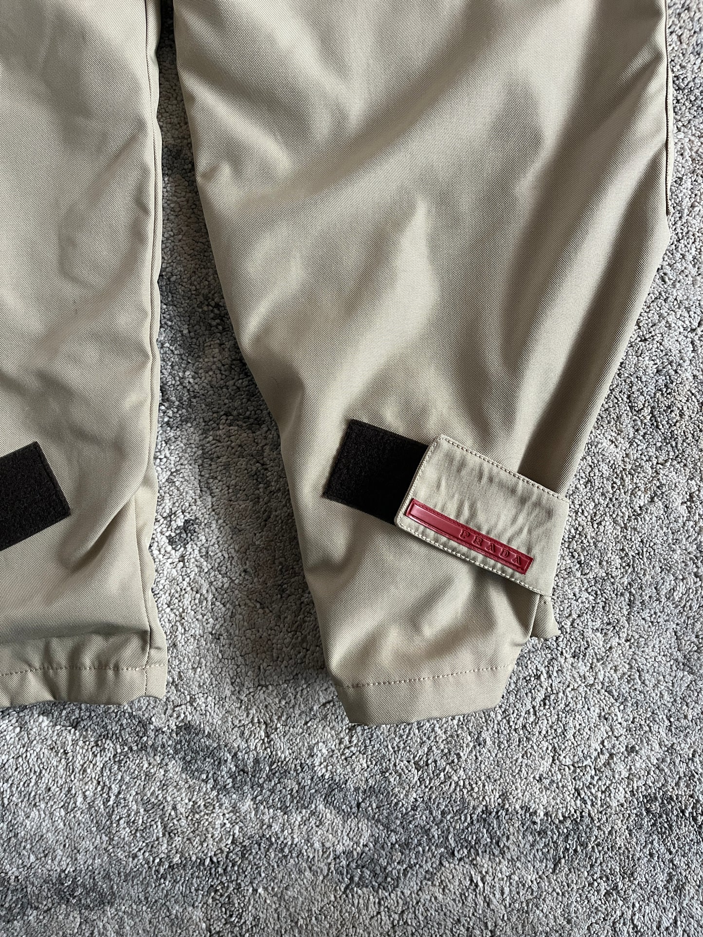 Prada 2000's nylon & fleece double knee pants