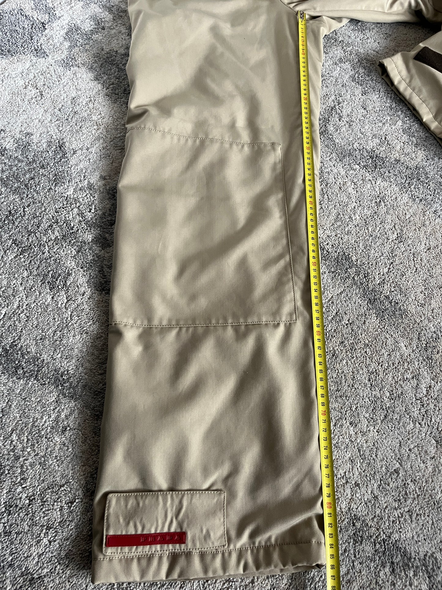 Prada 2000's nylon & fleece double knee pants
