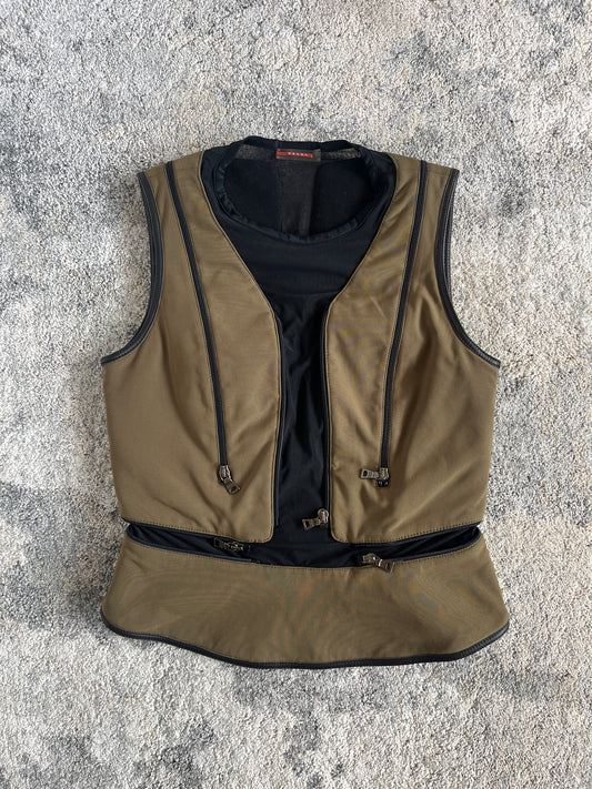 Prada FW1999 sport nylon & fleece vest