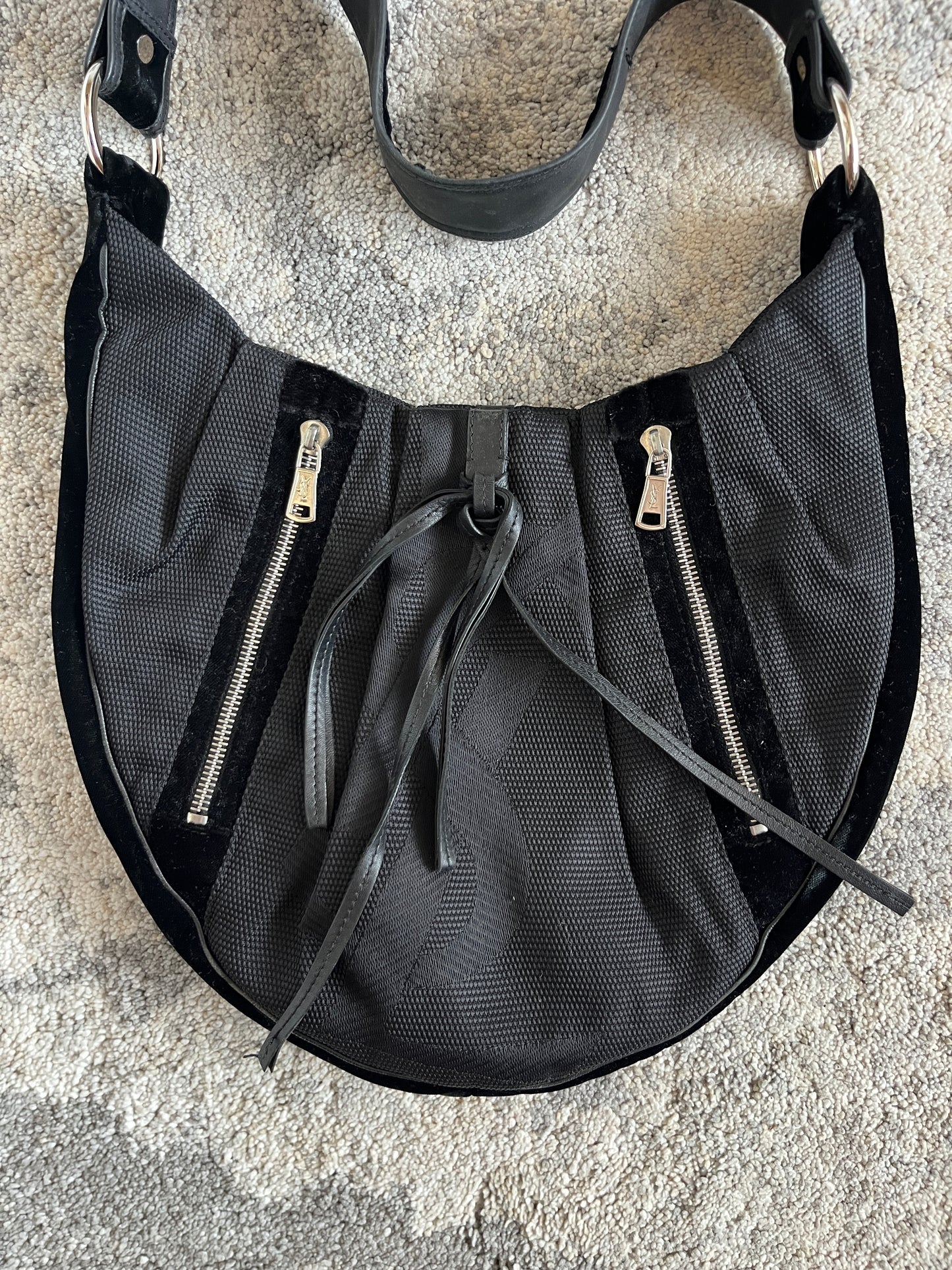 Yves Saint Laurent 2000's nylon & velvet bag