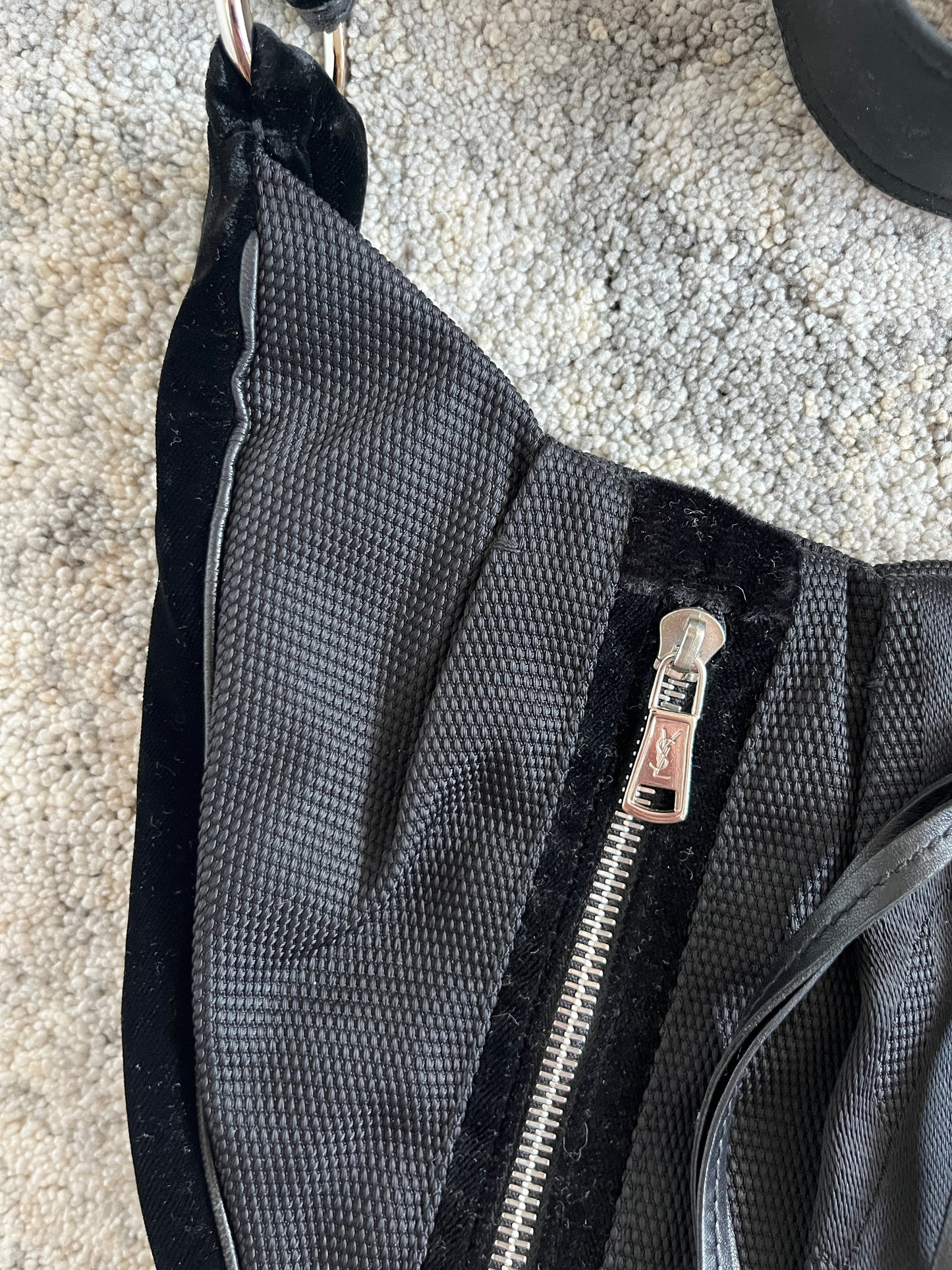 Yves Saint Laurent 2000's nylon & velvet bag