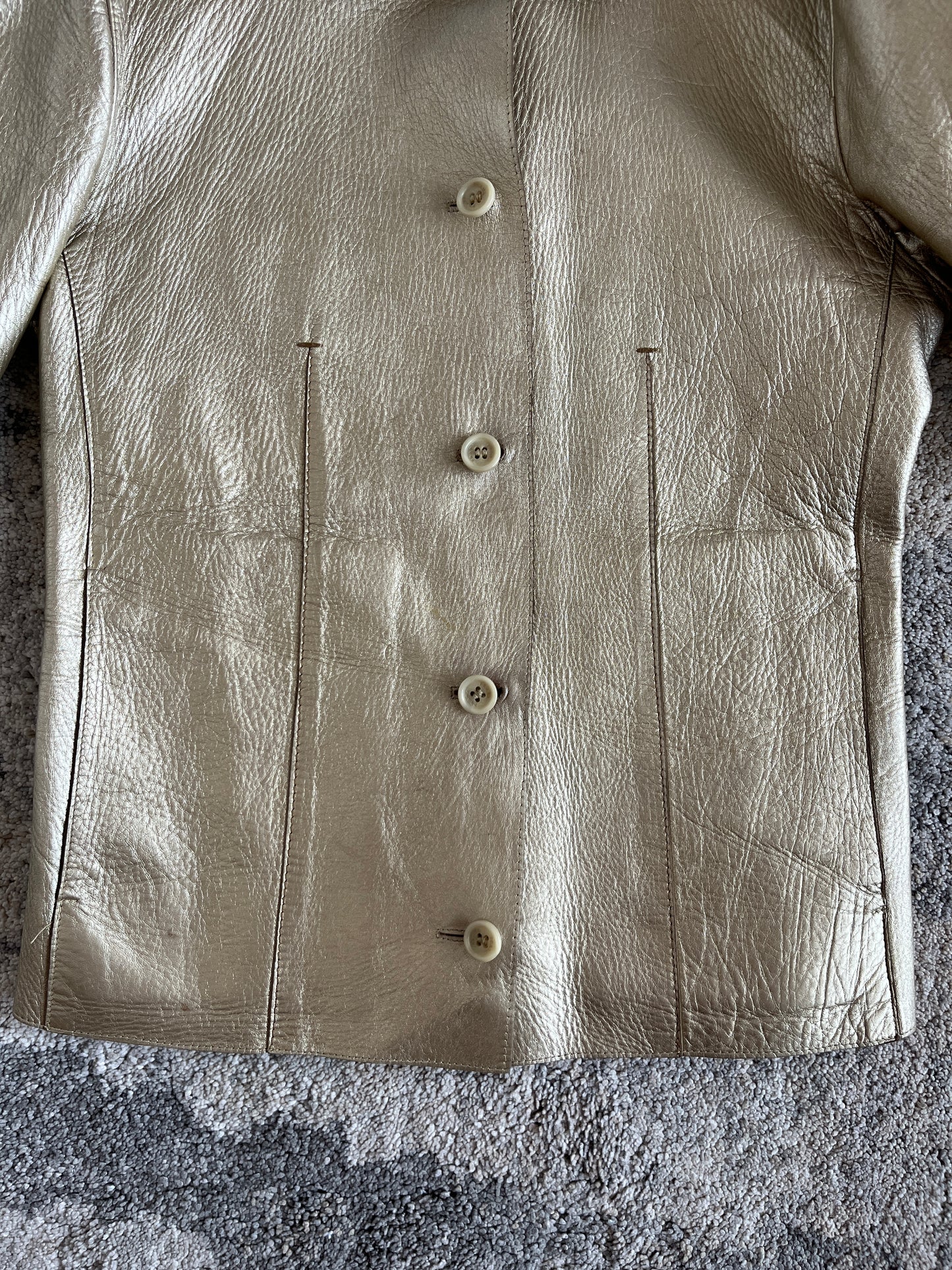 Prada FW2000 gold leather jacket