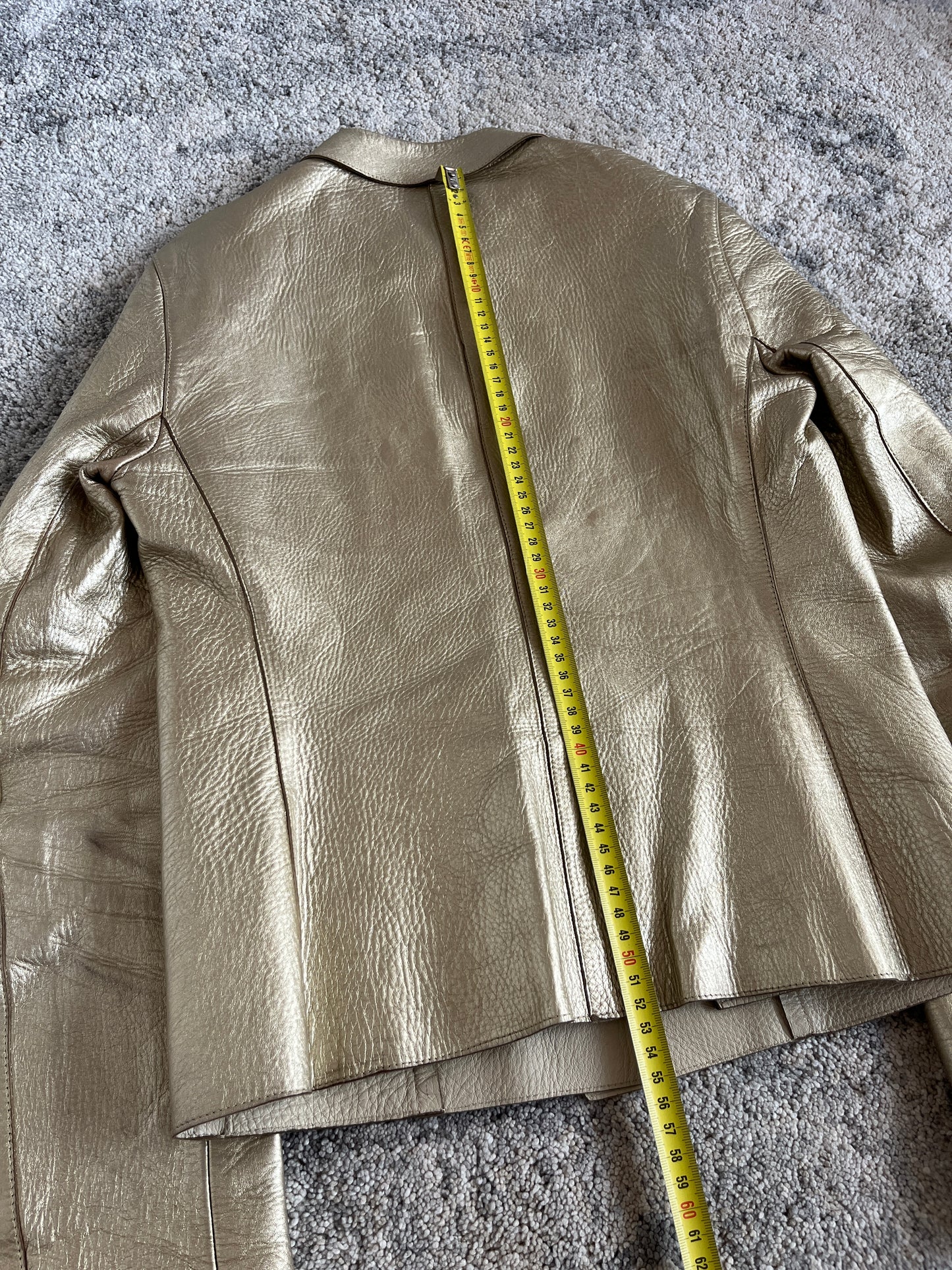 Prada FW2000 gold leather jacket