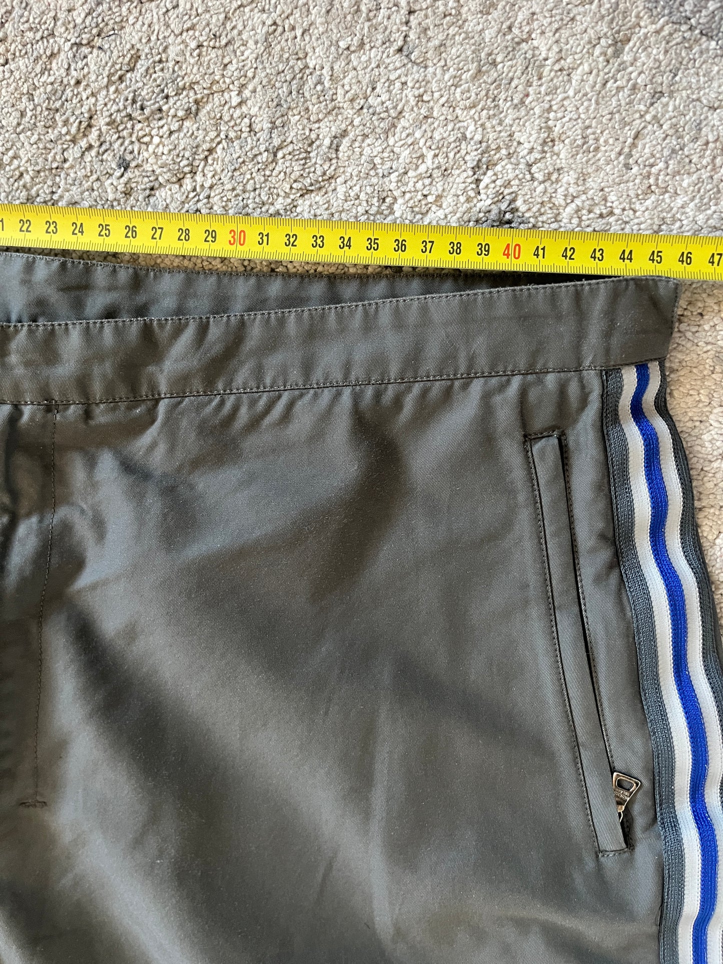 Prada SS2000 strippes nylon pants