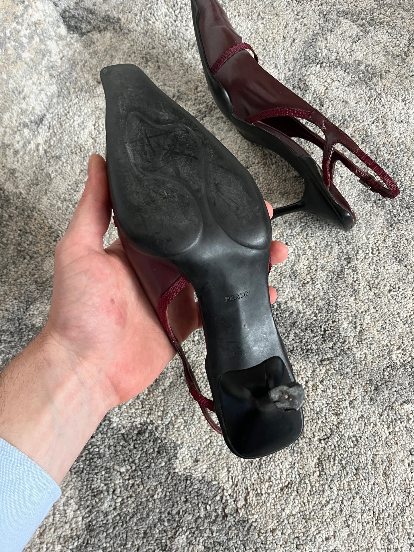 Prada 2000 leather kitten heels