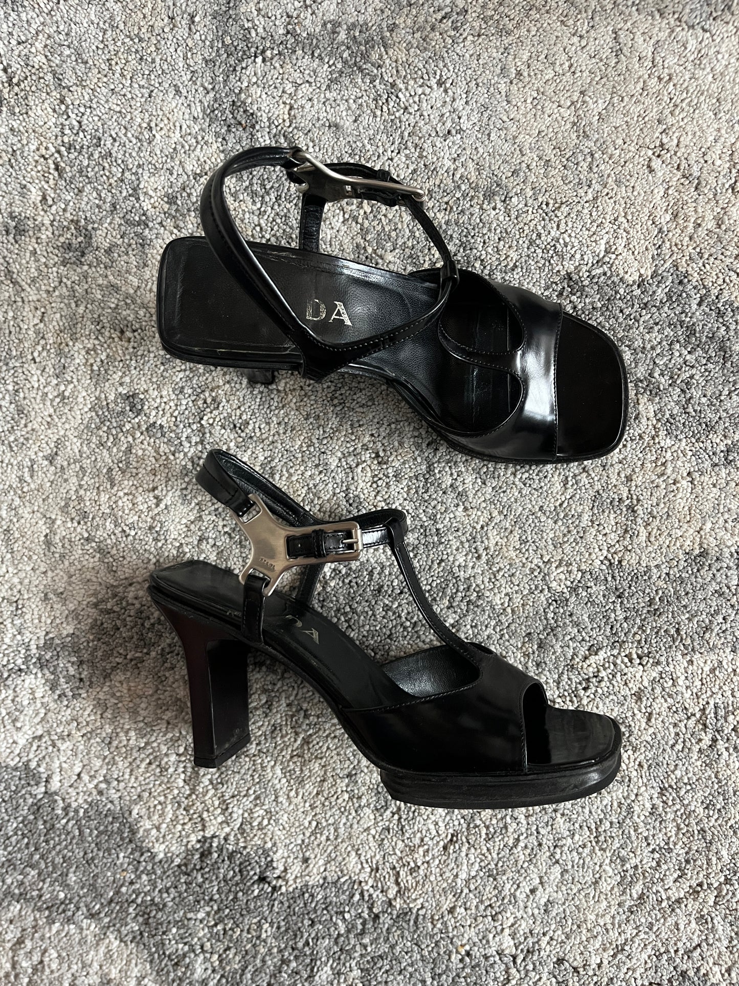 Prada 1999 leather platform heels