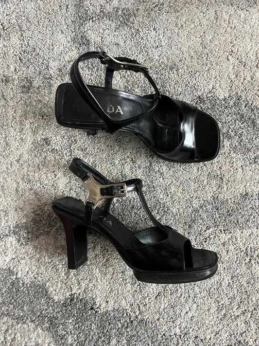Prada 1999 leather platform heels
