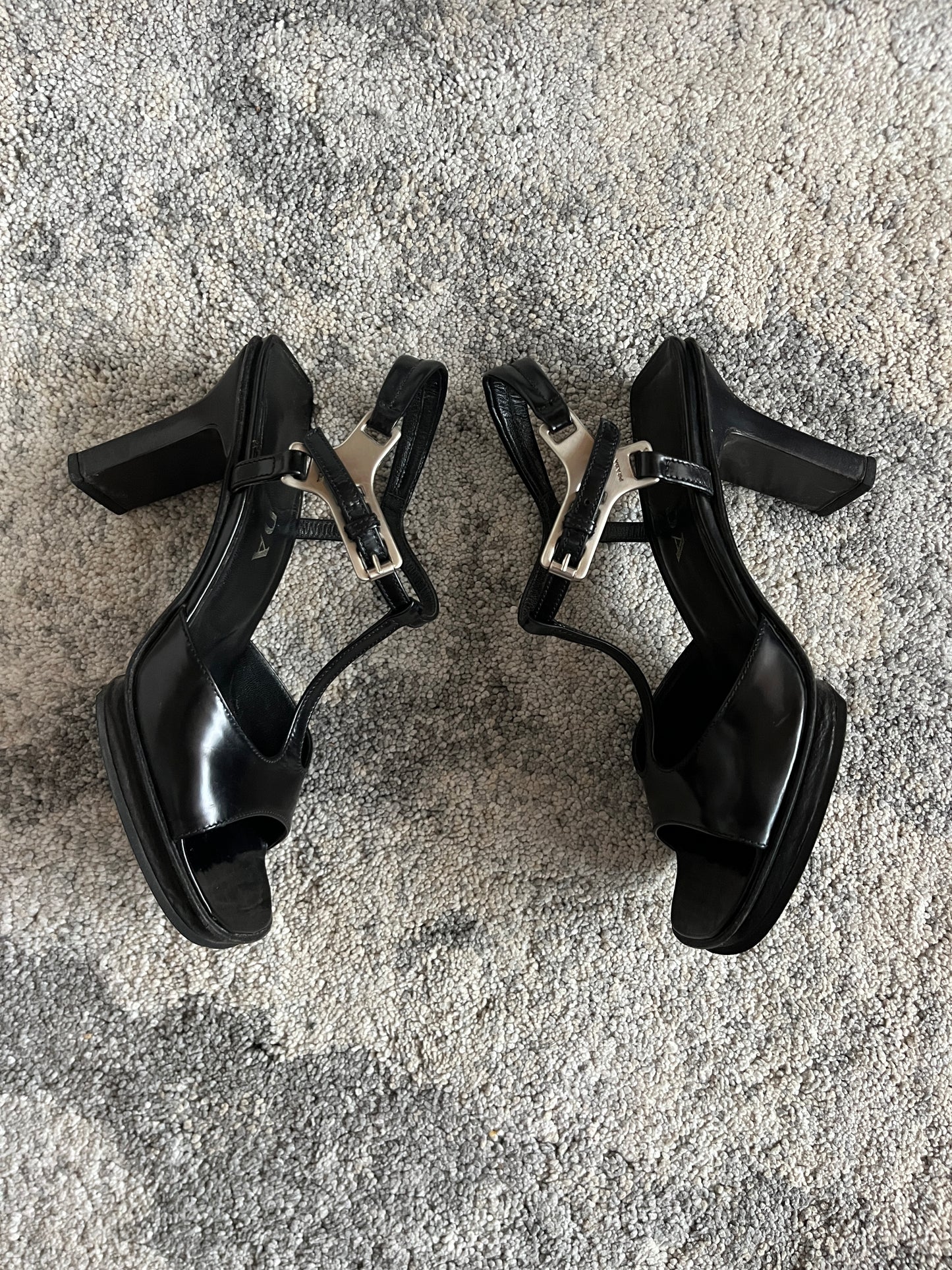 Prada 1999 leather platform heels