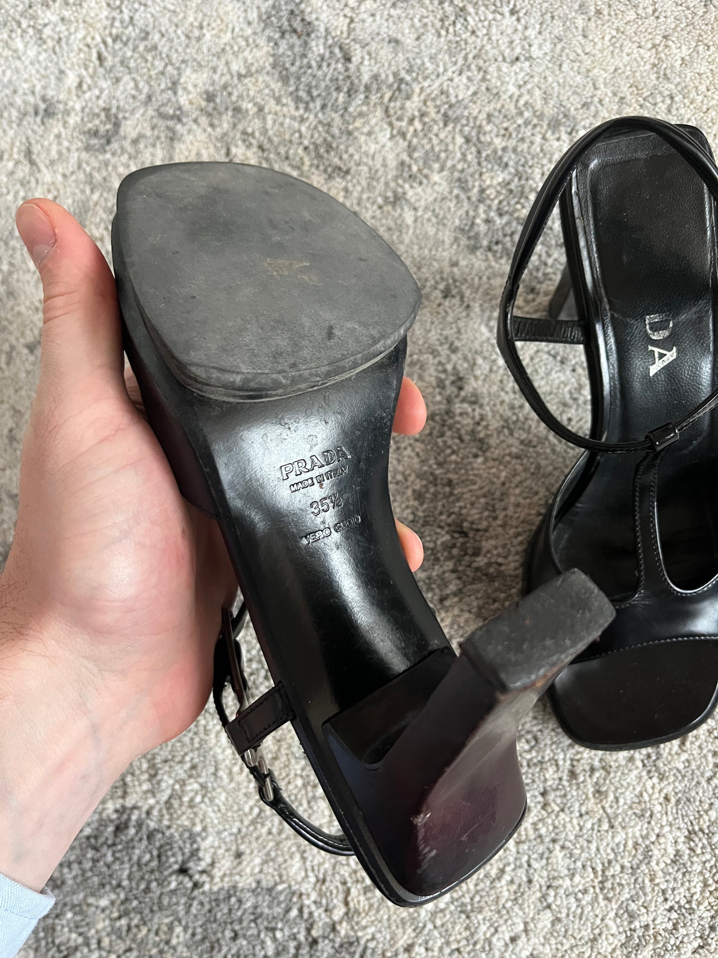Prada 1999 leather platform heels